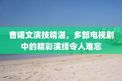 曹曦文演技精湛，多部电视剧中的精彩演绎令人难忘