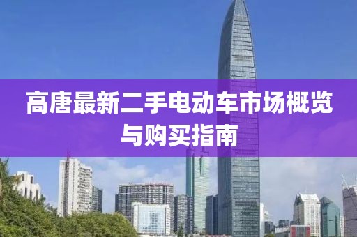 高唐最新二手电动车市场概览与购买指南