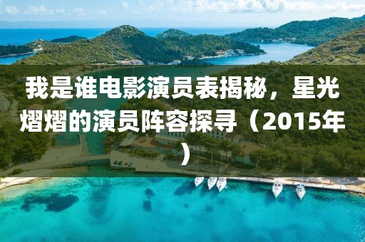 我是谁电影演员表揭秘，星光熠熠的演员阵容探寻（2015年）