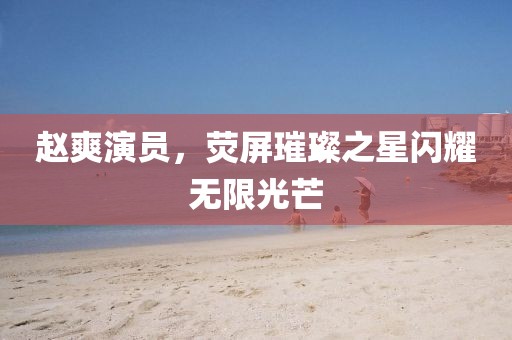赵爽演员，荧屏璀璨之星闪耀无限光芒