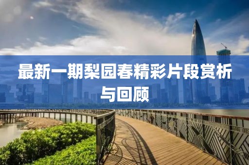 最新一期梨园春精彩片段赏析与回顾