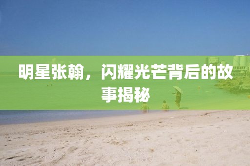 明星张翰，闪耀光芒背后的故事揭秘