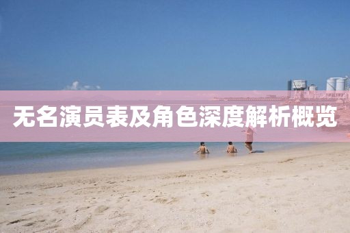 无名演员表及角色深度解析概览