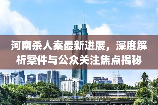 河南杀人案最新进展，深度解析案件与公众关注焦点揭秘