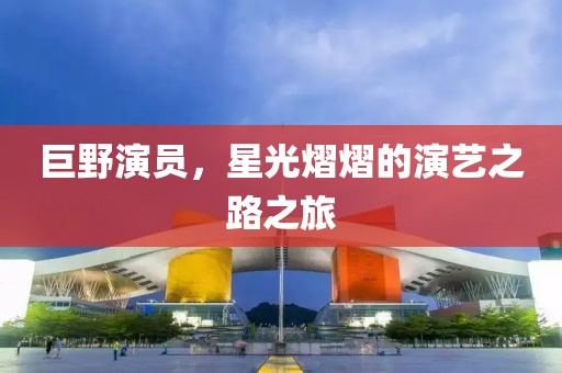 巨野演员，星光熠熠的演艺之路之旅