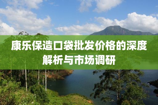 康乐保造口袋批发价格的深度解析与市场调研