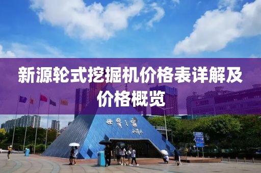 新源轮式挖掘机价格表详解及价格概览