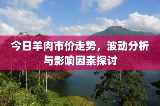 今日羊肉市价走势，波动分析与影响因素探讨