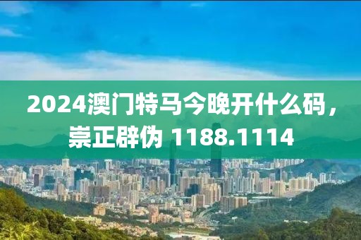 2024澳门特马今晚开什么码，崇正辟伪 1188.1114