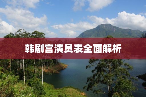 韩剧宫演员表全面解析